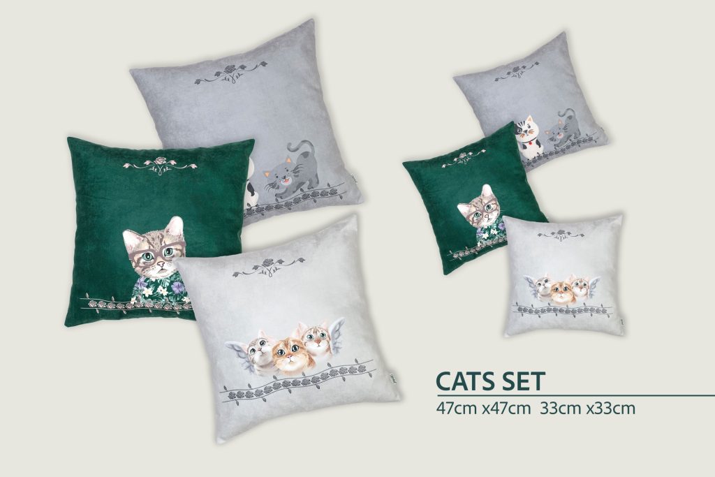 Cats Pillow Yastık Kırlent Seti